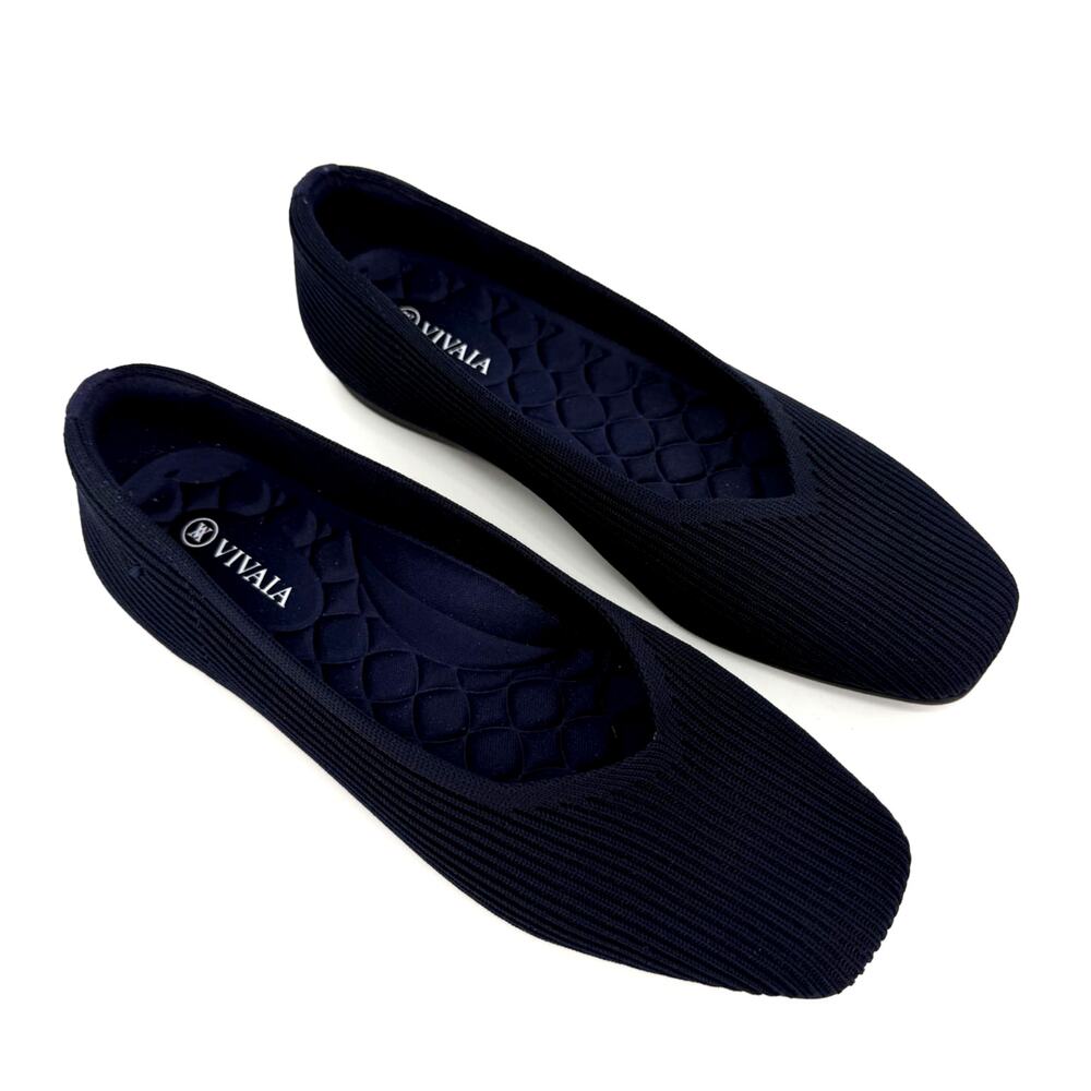 Vivaia Women's Navy Knit Ballet Flats